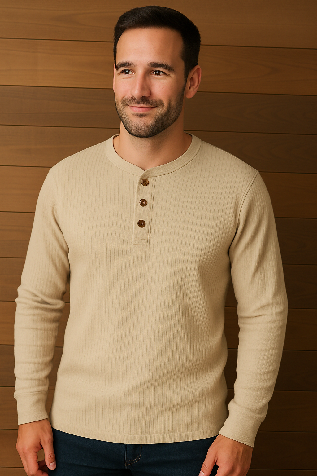 Herren T-Shirt Waffeloptik Komfort