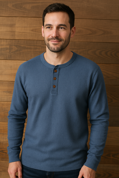 Herren T-Shirt Waffeloptik Komfort