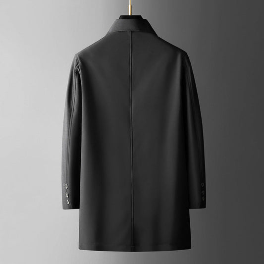 Stylischer Herren Mantel Elegant Detail - IdealeKleiden