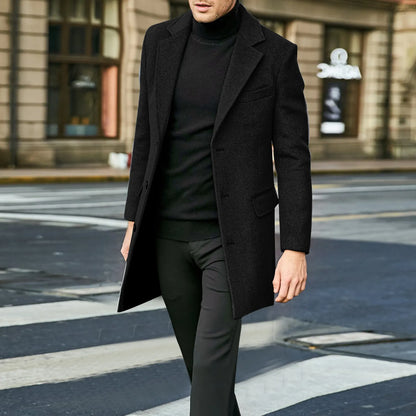 Herren Wintermantel Elegant Reverskragen - IdealeKleiden