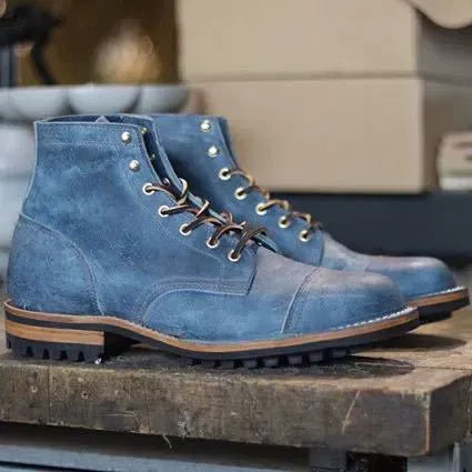 Stilvolle Stiefeletten Leder Optik Schnürung - IdealeKleiden