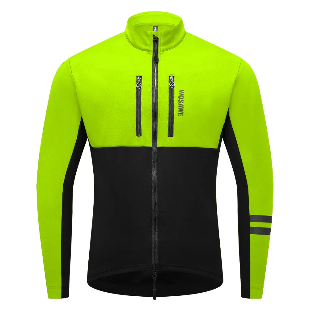Herren Fahrradjacke Winddicht Thermofleece Reflektierend
