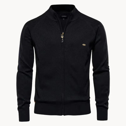 Feine Strickjacke Reißverschluss Modern Stehkragen