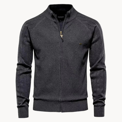 Feine Strickjacke Reißverschluss Modern Stehkragen