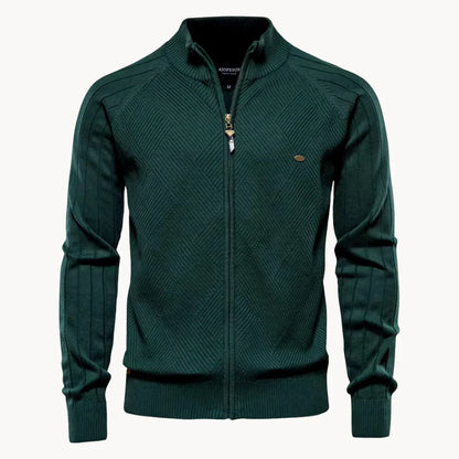 Feine Strickjacke Reißverschluss Modern Stehkragen