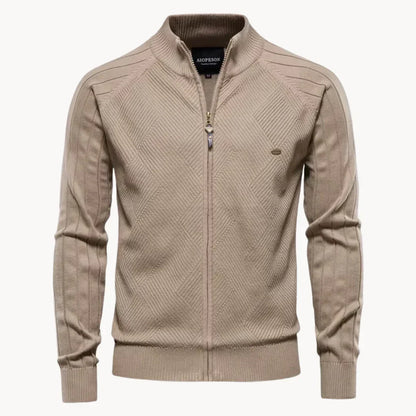 Feine Strickjacke Reißverschluss Modern Stehkragen