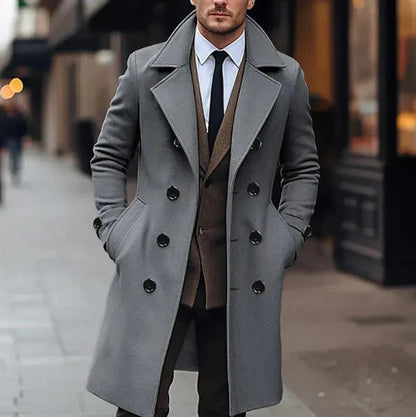 Stylisher Doppelreihen-Mantel Wollmix Damenjacke