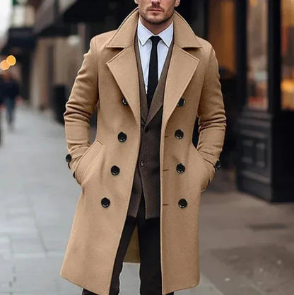 Stylisher Doppelreihen-Mantel Wollmix Damenjacke