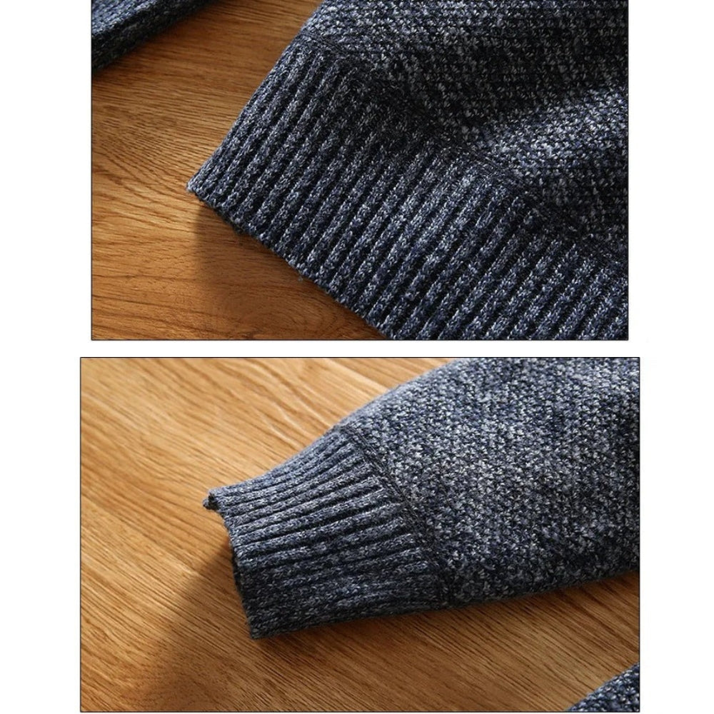 Stylischer Sweater Gestrickt Reißverschluss Kragen - IdealeKleiden