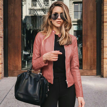 Damen Slim Fit Lederjacke