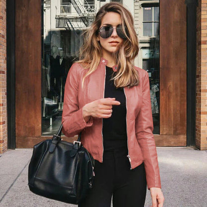 Elegante Lederjacke Zeitloser Chic Stil