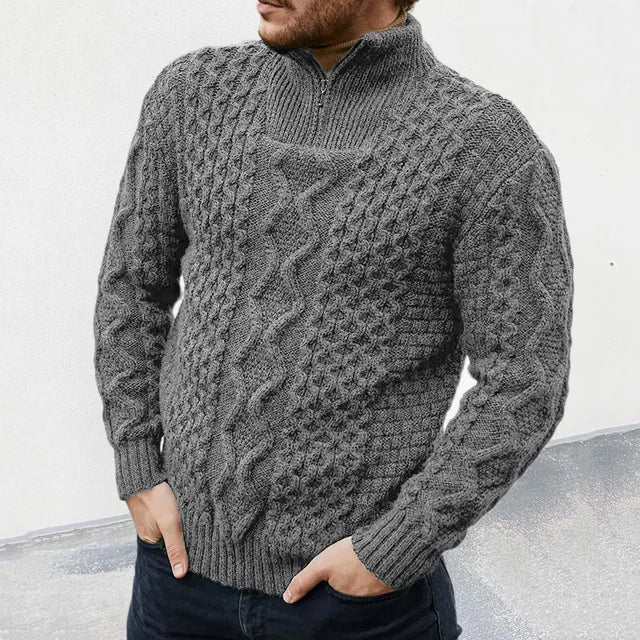 Herren Pullover Strick Premium Halbzipp