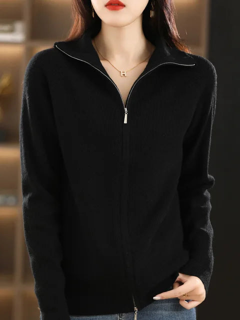 Stilvolles Sweatshirt Soft Strick Hochgeschlossen Bequem