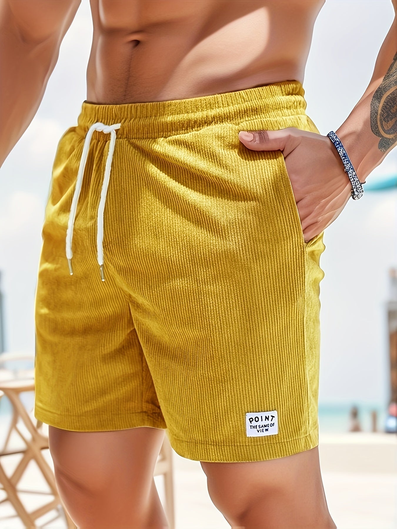 Herren Cord-Shorts Sommer Elegant Elastisch