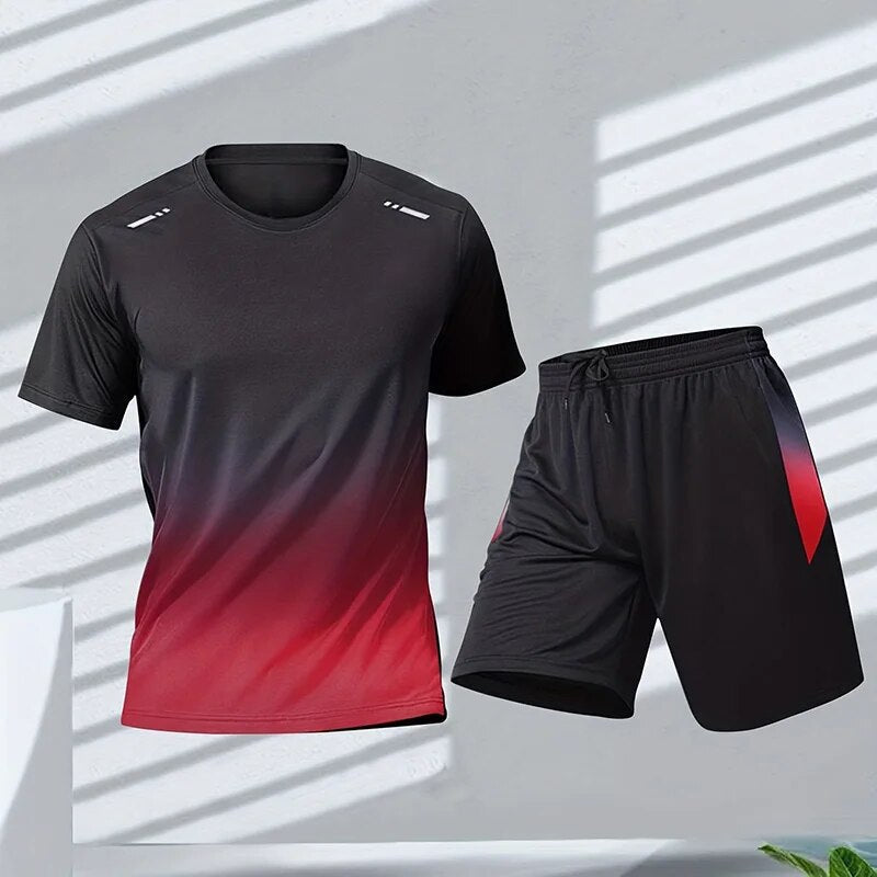 Herren Sport Set Zweiteilig - Schnelltrocknend - Trainingsoutfit Männer - IdealeKleiden