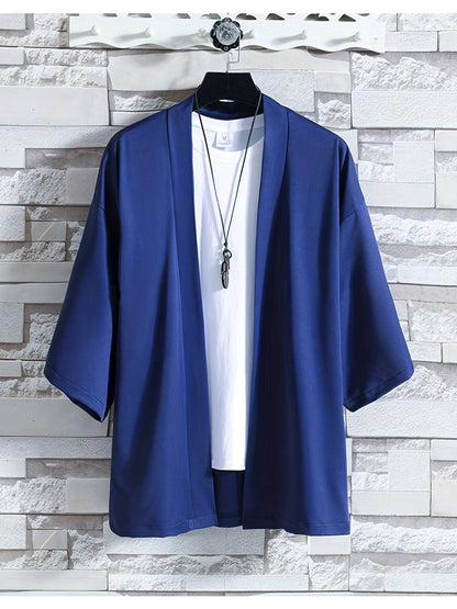 Herren Kimono Overshirt Großzügig Leicht