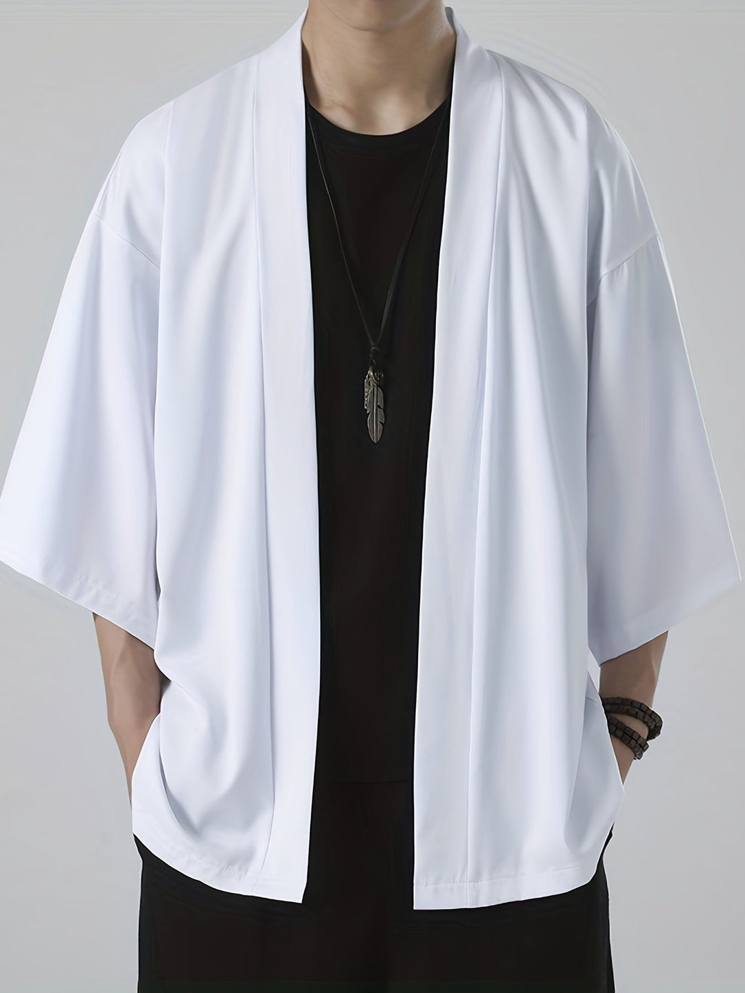 Herren Kimono Overshirt Großzügig Leicht
