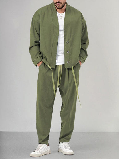Herren Overshirt Set Bequem Zweiteilig