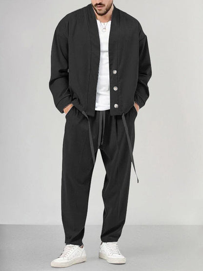 Herren Overshirt Set Bequem Zweiteilig