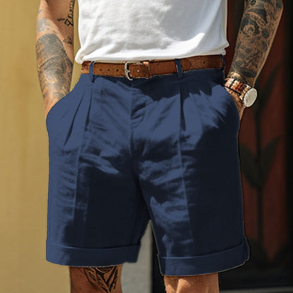 Herren Leinen Shorts Sommer Bequem Baumwolle
