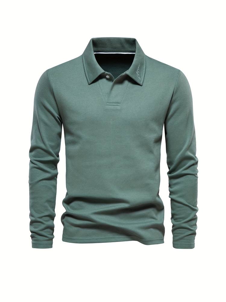 Elegantes Herren Poloshirt Langarm