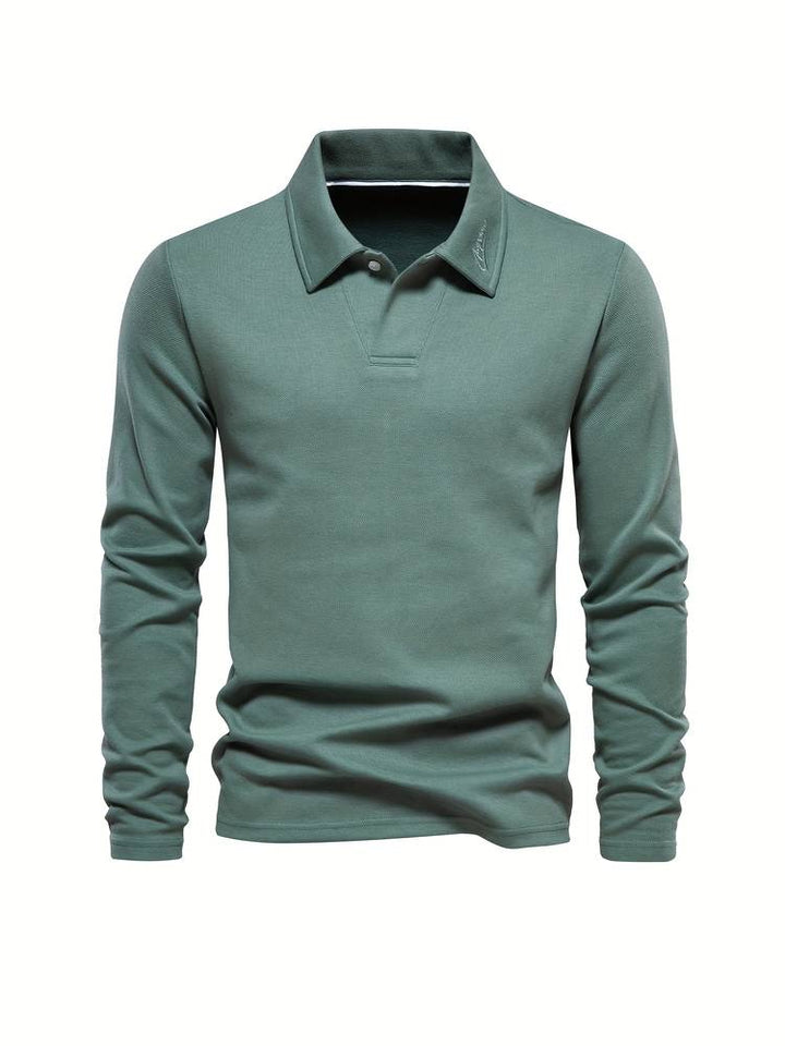 Elegantes Herren Poloshirt Langarm