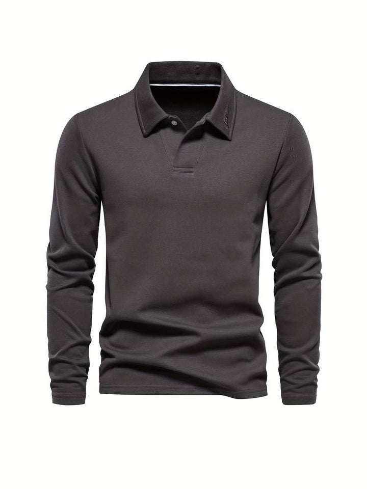 Elegantes Herren Poloshirt Langarm