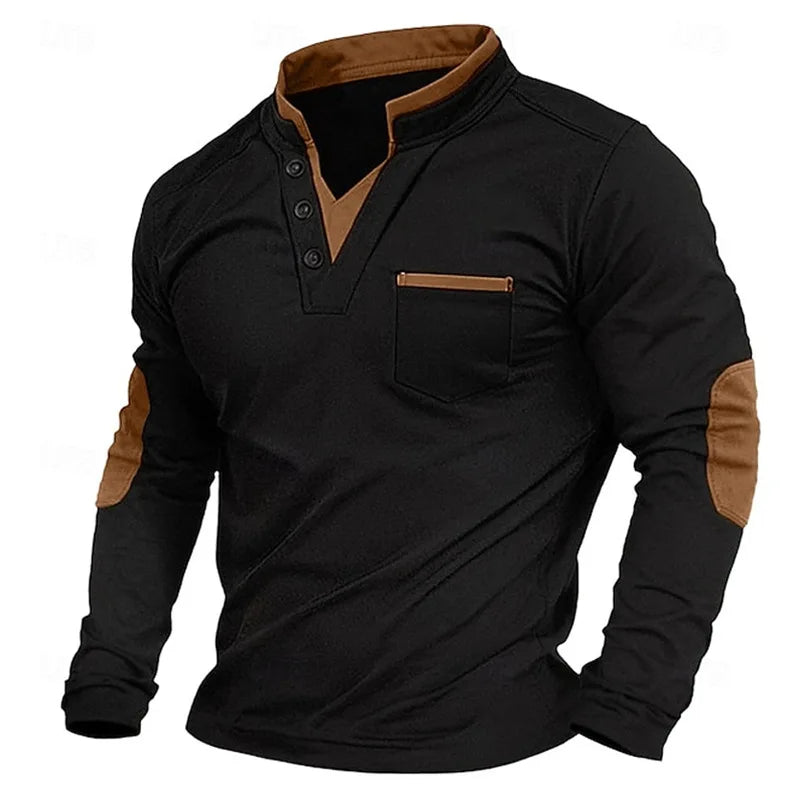 Herren Sweatshirt V-Ausschnitt Sportlich - IdealeKleiden