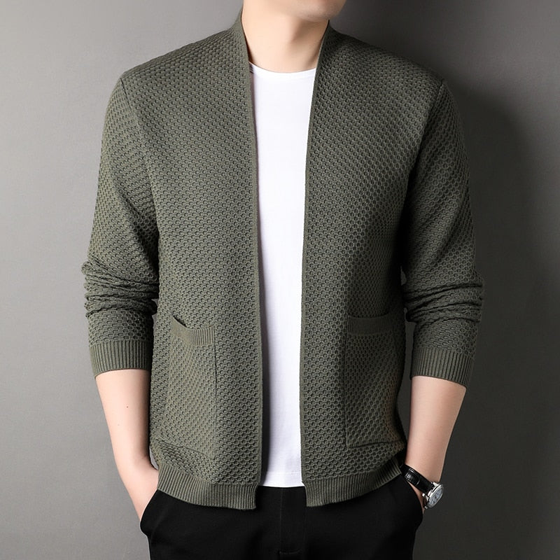 Herren Strickjacke Mit Taschen Offen
