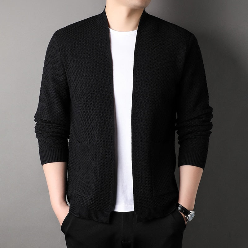 Herren Strickjacke Mit Taschen Offen