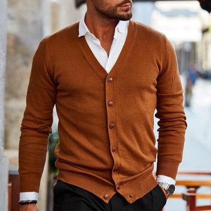 Herren Strickjacke V-Ausschnitt Cardigan Modern