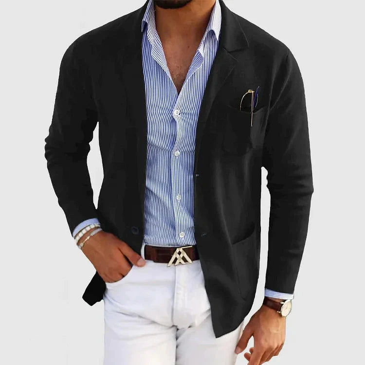 Herren Strickjacke Mit Knöpfen Und Taschen