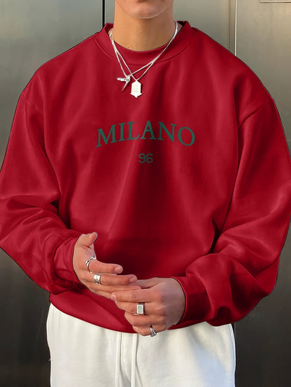 Großes Herren Sweatshirt mit Rundhals und Print
