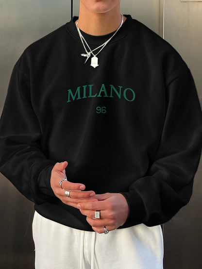 Großes Herren Sweatshirt mit Rundhals und Print