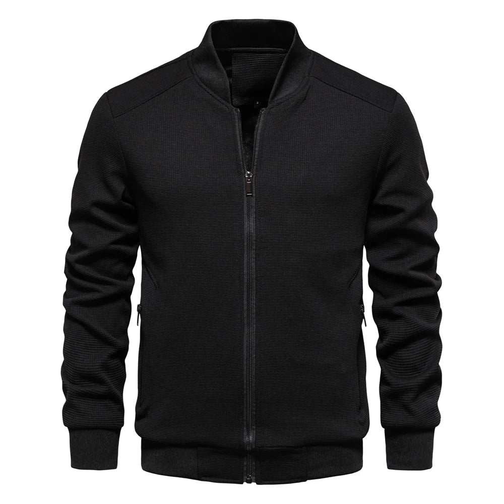Herren Bomberjacke Reißverschluss Taschen Sportlich