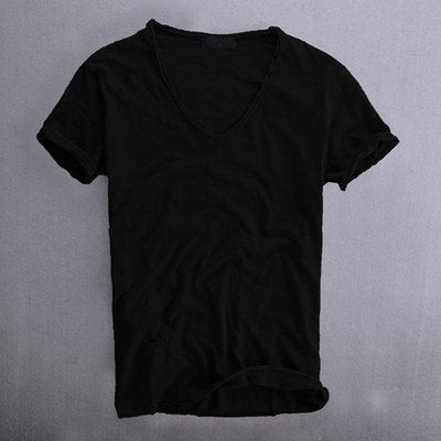 Herren T-Shirt V-Ausschnitt Leicht Baumwolle - IdealeKleiden