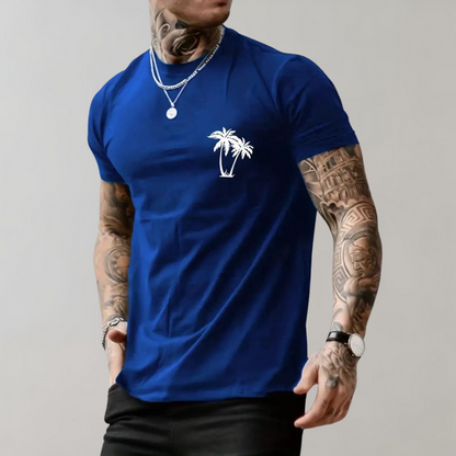 Sommer T-Shirt Herren Palme Kurzarm