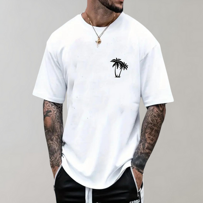Sommer T-Shirt Herren Palme Kurzarm - IdealeKleiden