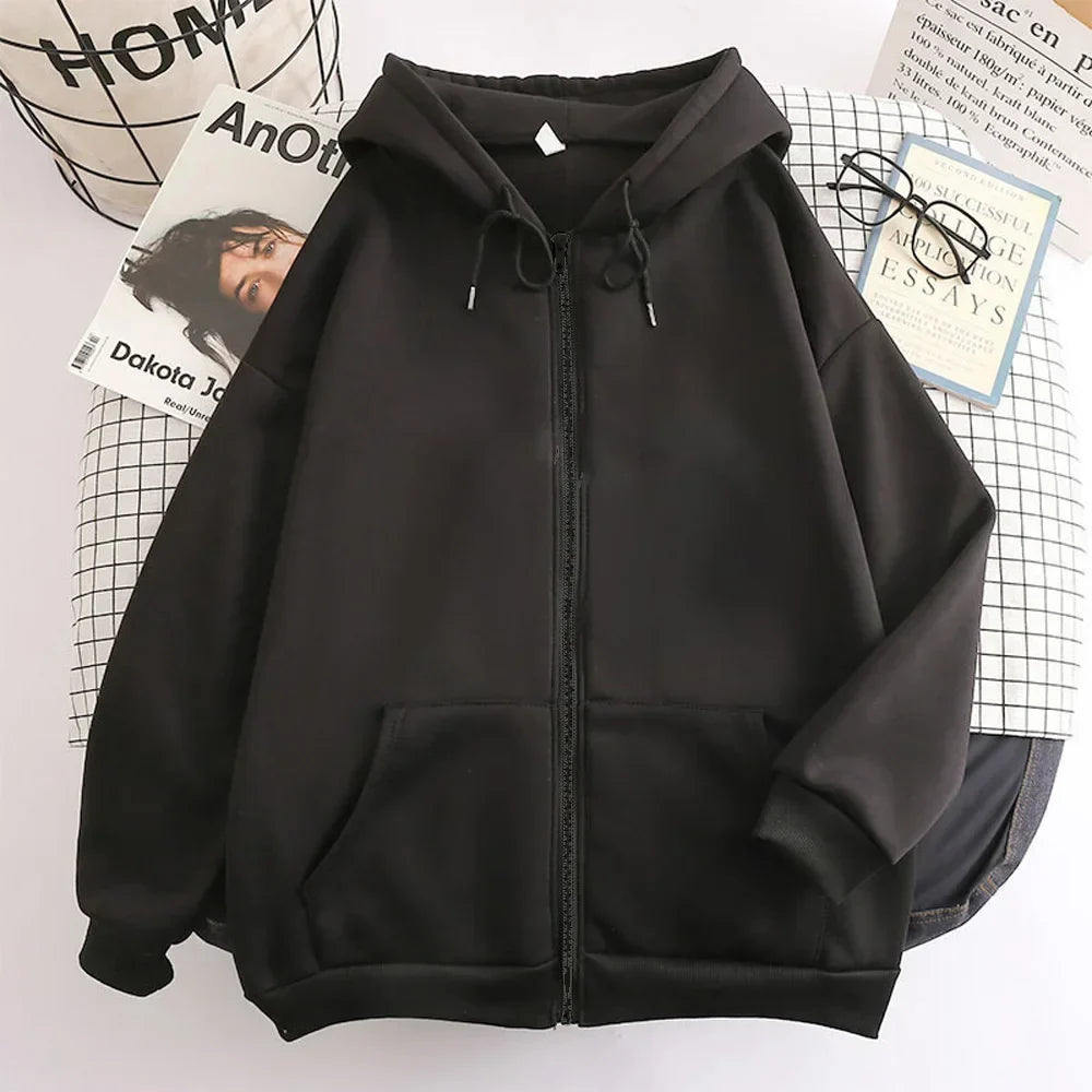 Kapuzenjacke Damen Modern Reißverschluss