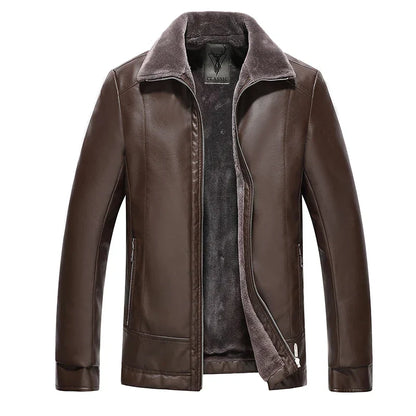 Lederjacke Warm Fleece-Futter Dickes Fell