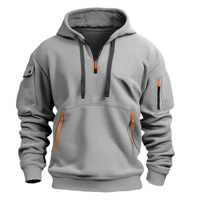 Stylischer Herren Hoodie Modern Halbzipper Design