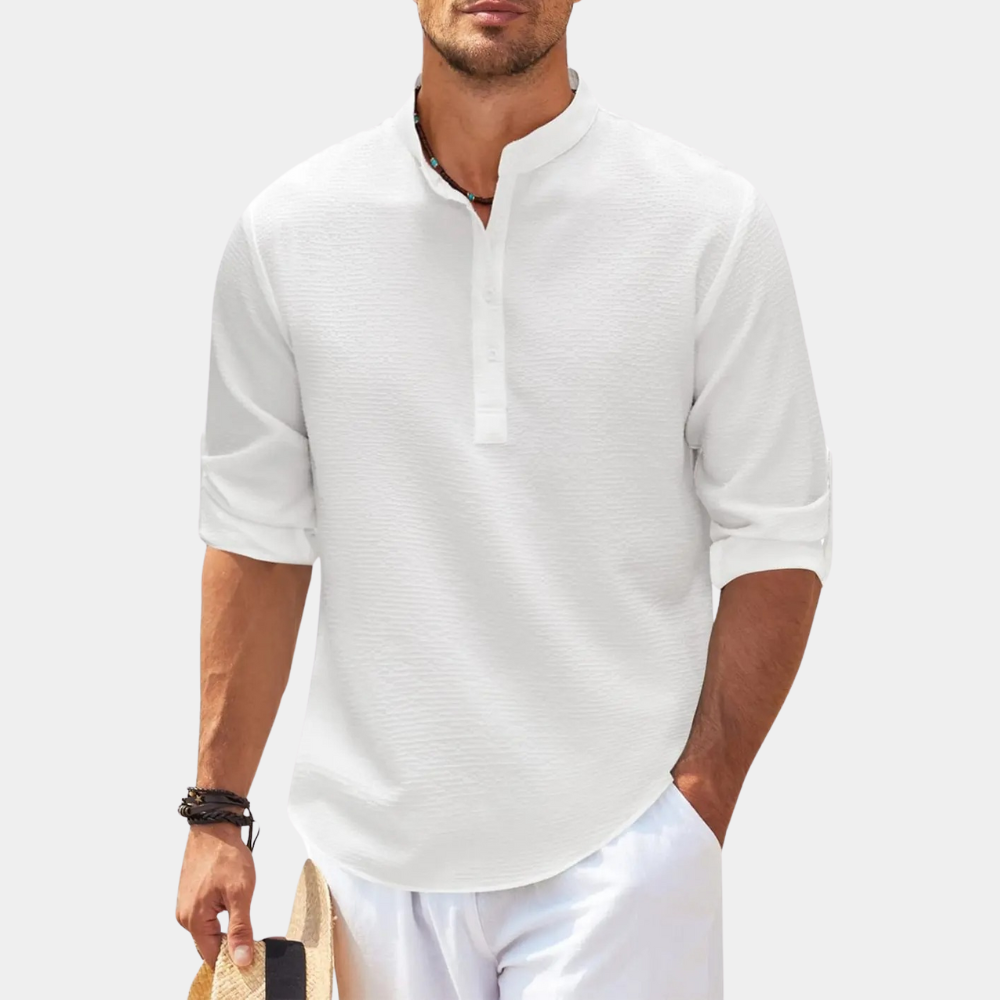 Herren Langarmhemd Leicht Sommer