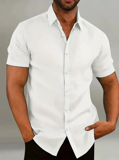 Herrenhemd Kurzarm Elegantes Design - IdealeKleiden