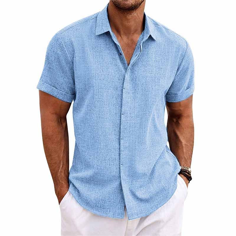 Herren Hemd Kurzarm Freizeitshirt - IdealeKleiden