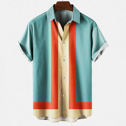Herren Hemd Retro Kurzarm Freizeitlook