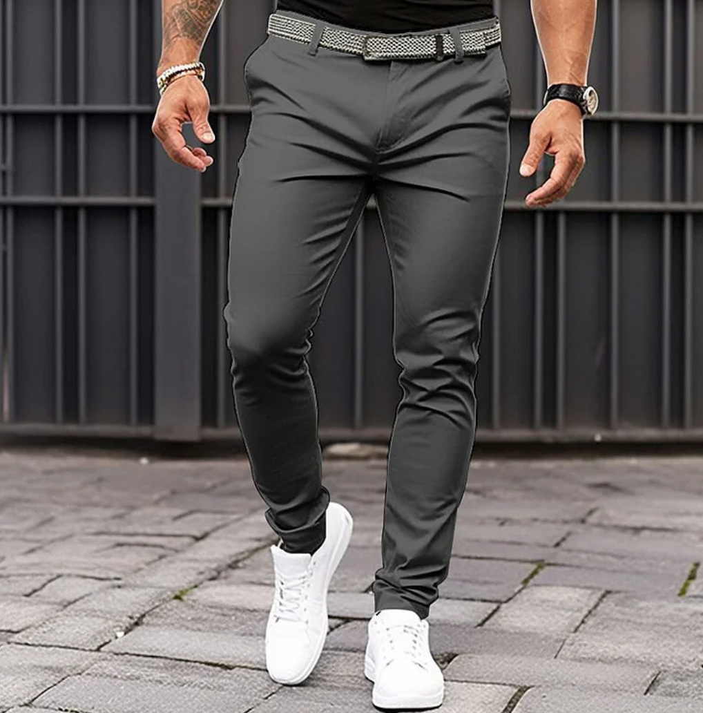 Herren Chinos Hose Bequem Slim Fit - IdealeKleiden