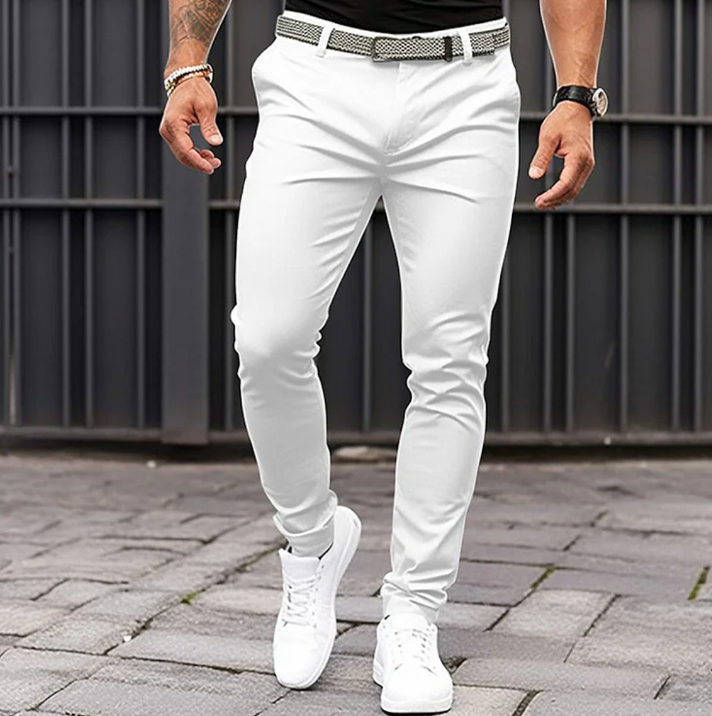 Herren Chinos Hose Bequem Slim Fit