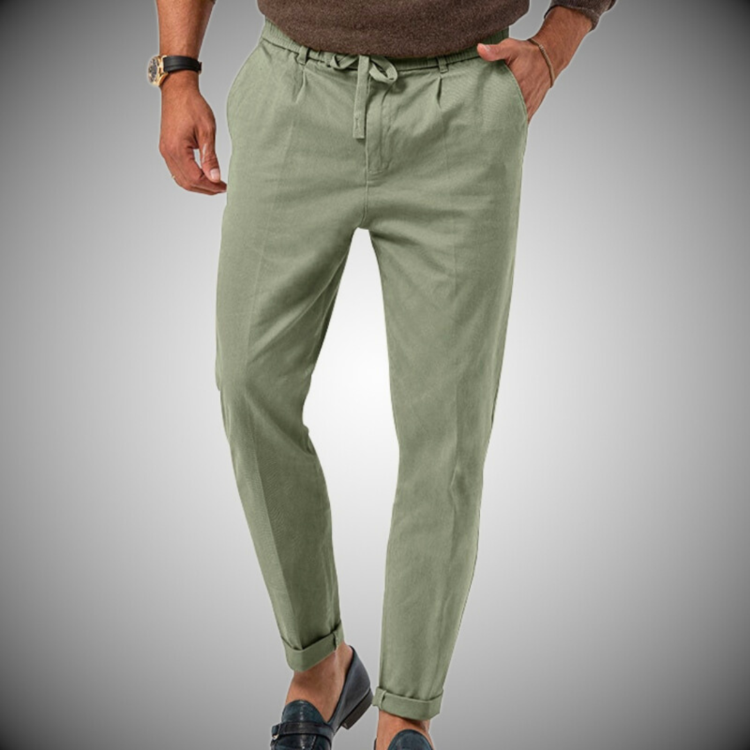 Herren Leinenhose Bequem Elastisch Leicht - IdealeKleiden