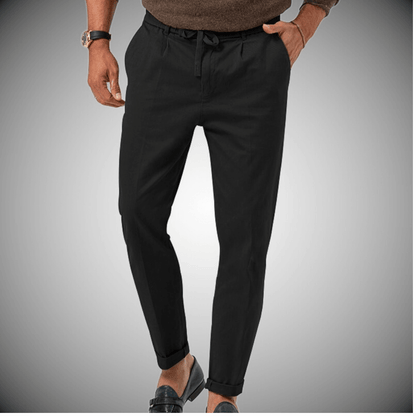 Herren Leinenhosen Bequem Elastisch
