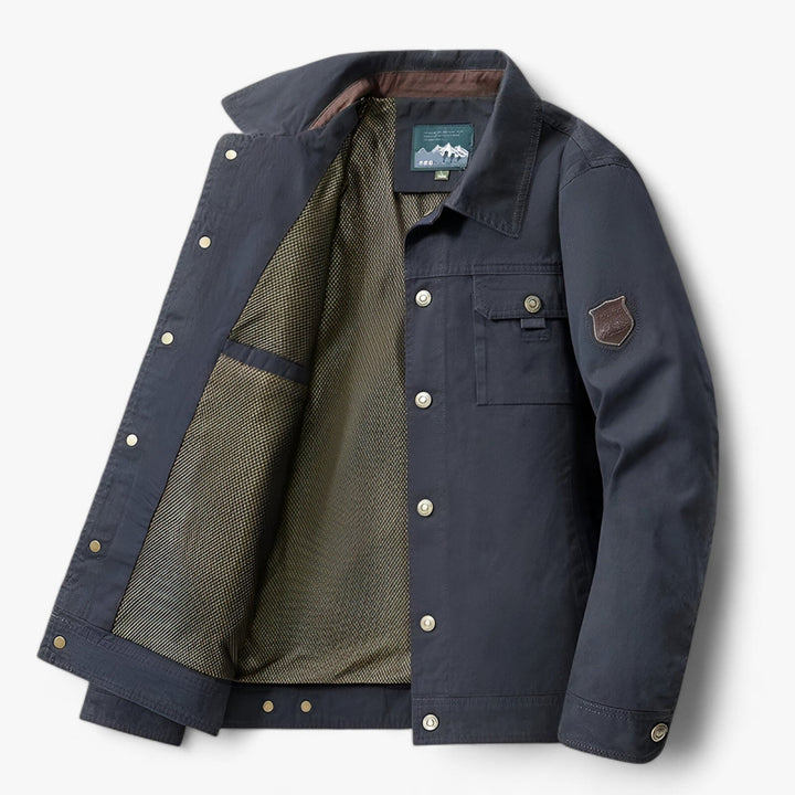 Herren Bomberjacke Mit Knöpfen Cargo Style - IdealeKleiden